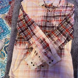 Bleached distressed flannel